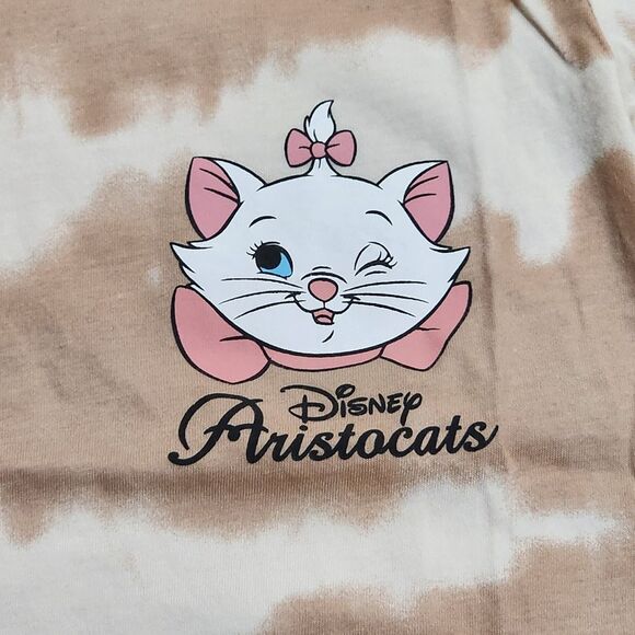 H&M Girls Disney The Aristocats Brown Tie Dye Effect Marie T-shirt Size 6x/7 NEW - Picture 2 of 4